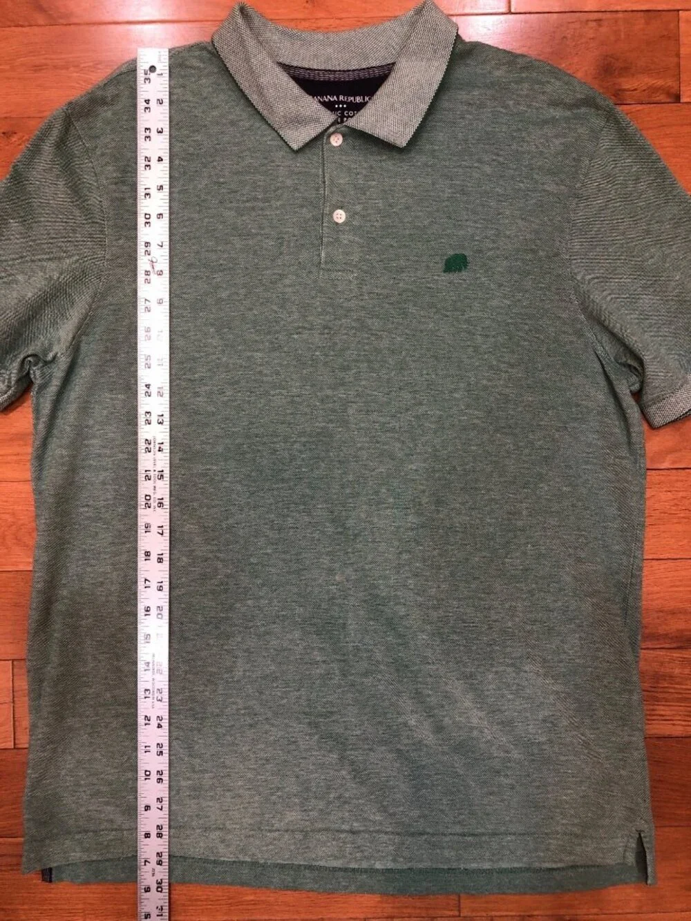 Banana Republic Organic Cotton Pique Green Short Sleeve Polo Size XL